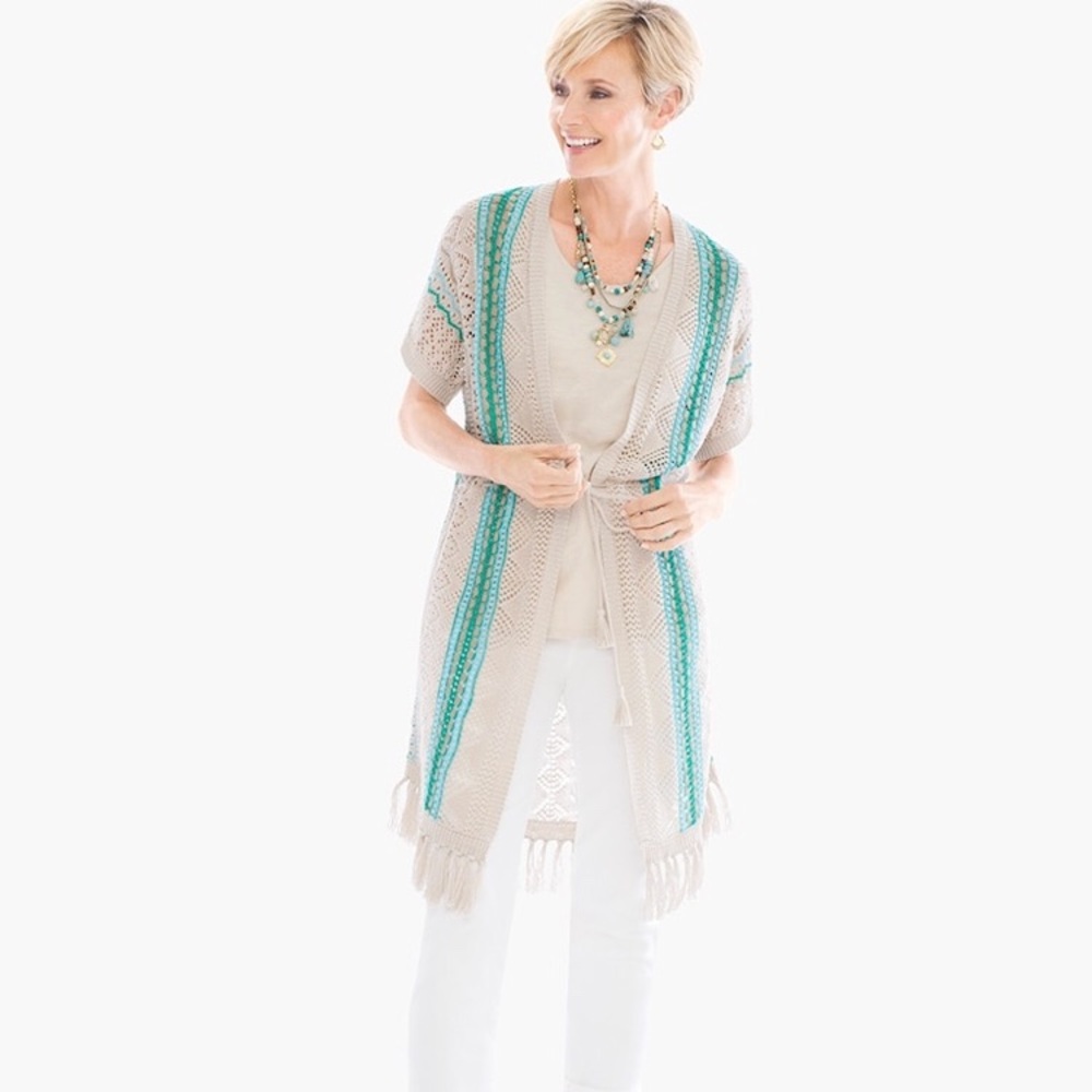 Chico’s Fringe Detail Cardigan, PL